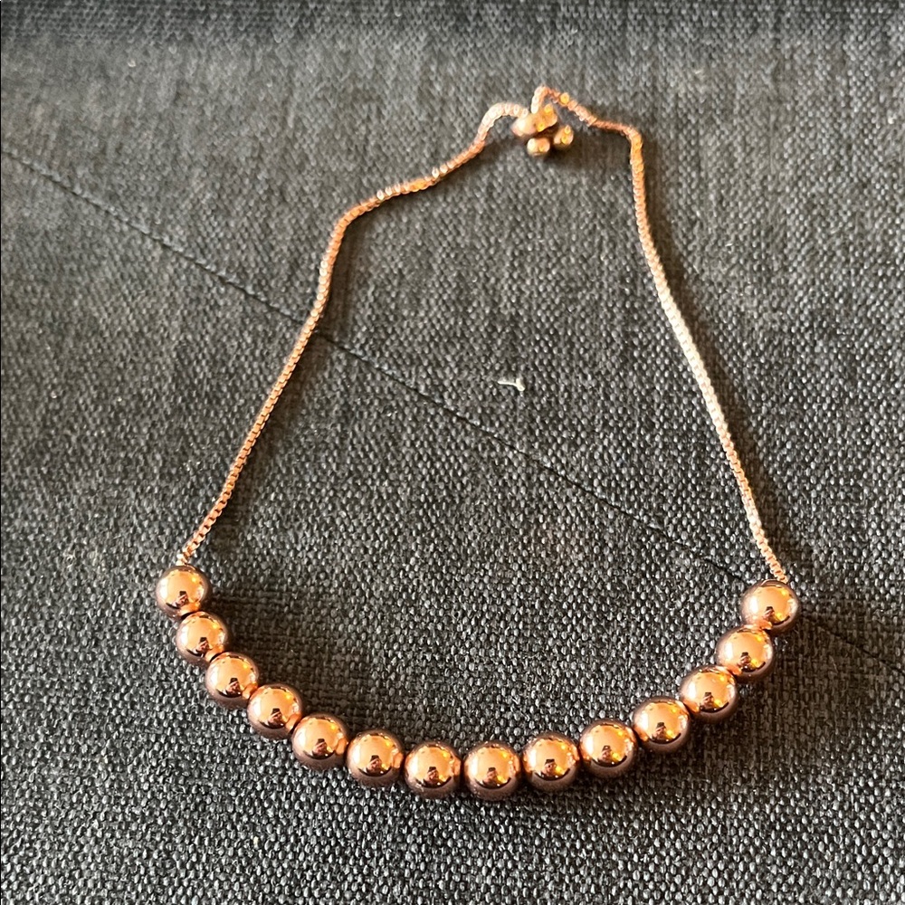 Elegant Rose Gold Beaded Bracelet